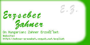 erzsebet zahner business card